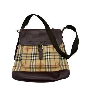 Burberry Vintage Haymarket Tote Messenger Bag*Traditional Nova Check*unisex*COA